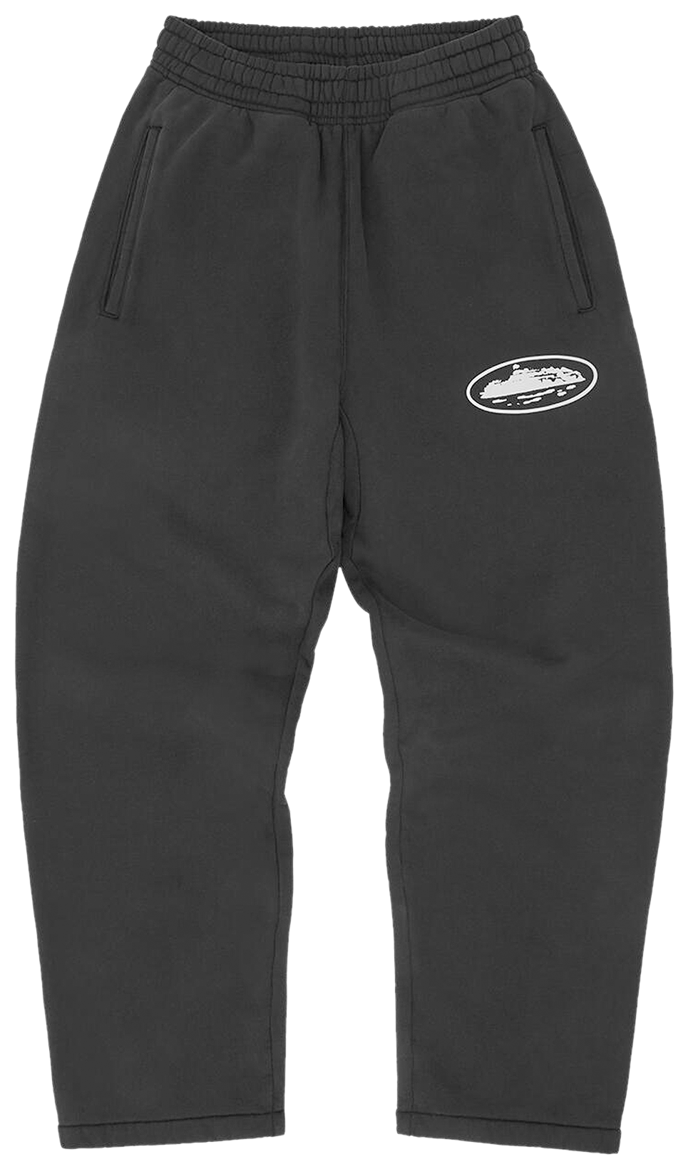 Corteiz Island Puff Print Open Hem Pant Black