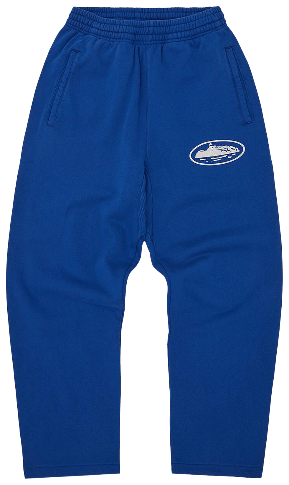 Corteiz Island Puff Print Open Hem Pant Washed Royal