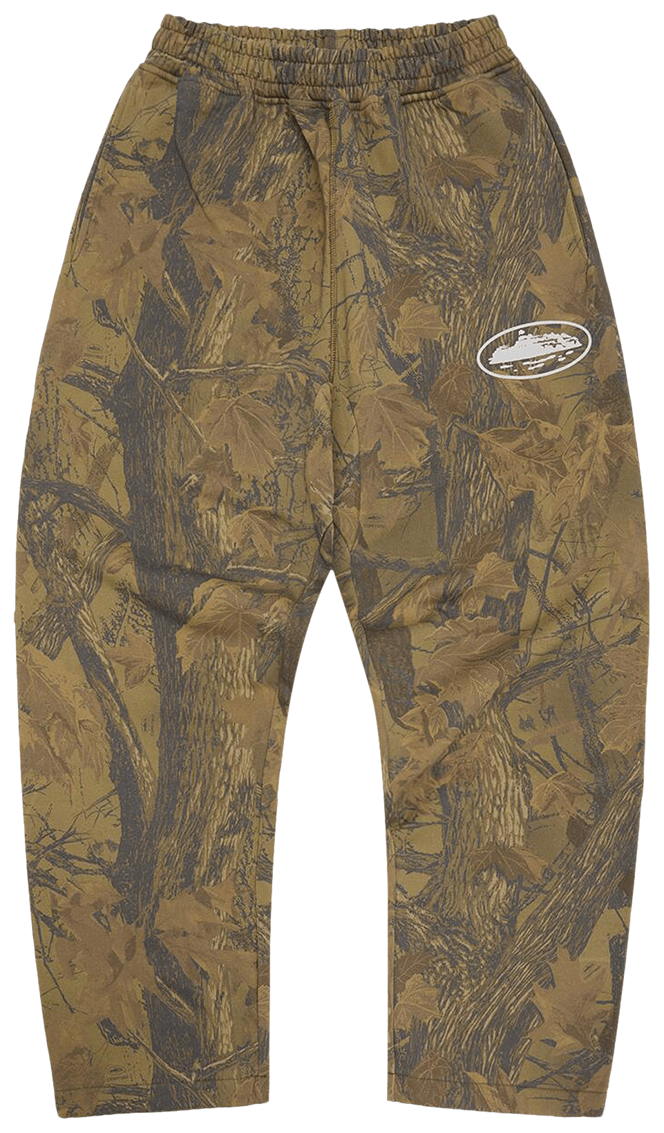 Corteiz Island Puff Print Open Hem Sweatpant Forest Camo