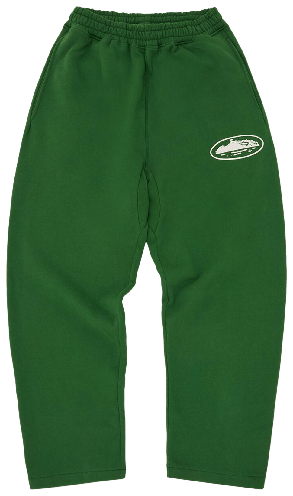 Corteiz Island Puff Print Open Hem Sweatpant Green