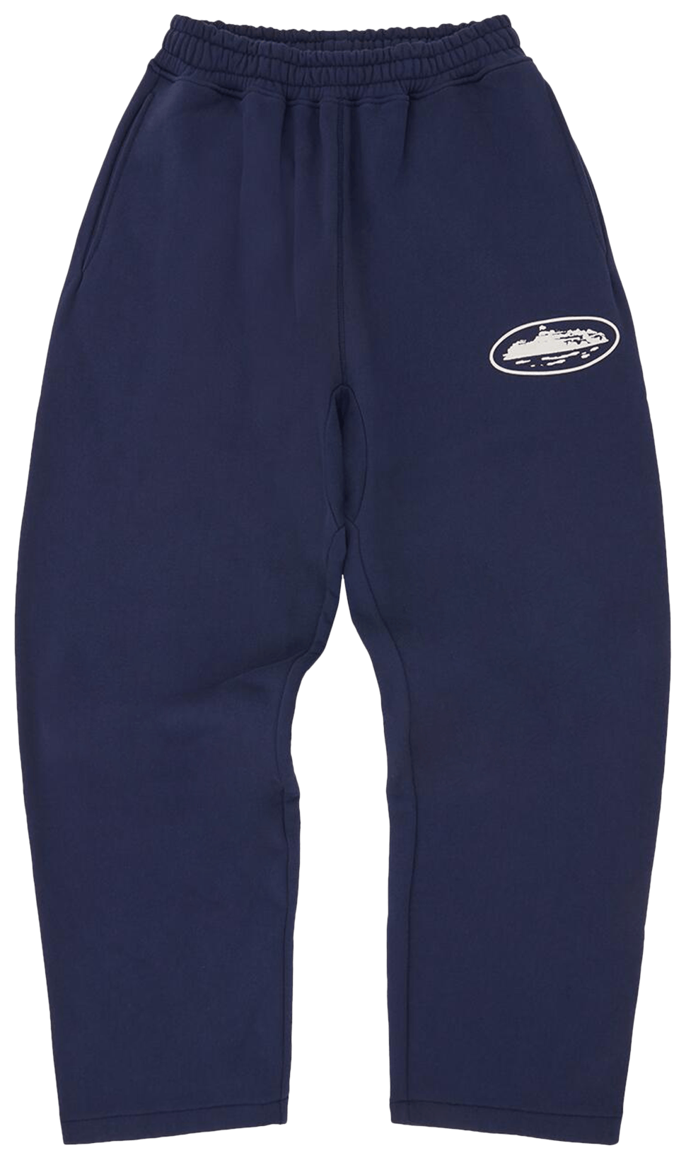 Corteiz Island Puff Print Open Hem Sweatpant Navy
