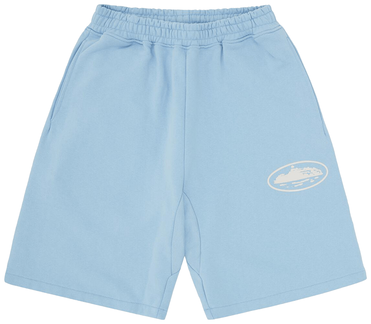 Corteiz Island Puff Print Sweatshort Baby Blue