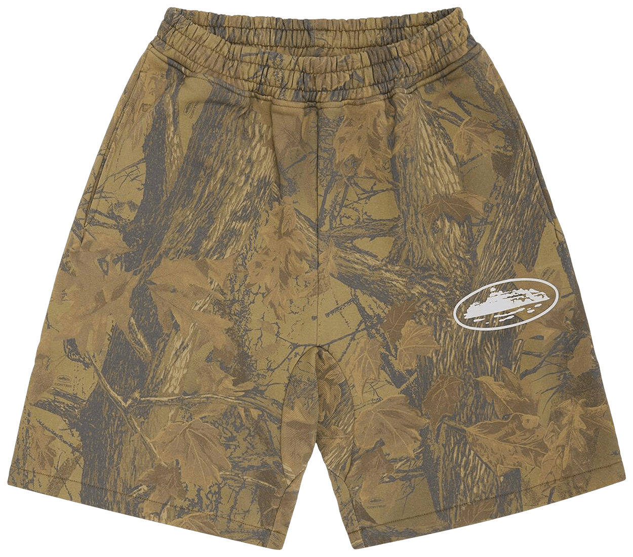 Corteiz Island Puff Print Sweatshort Forest Camo