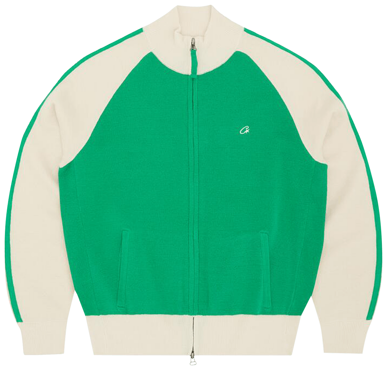 Corteiz Knit Zip Up V2 Green/Cream