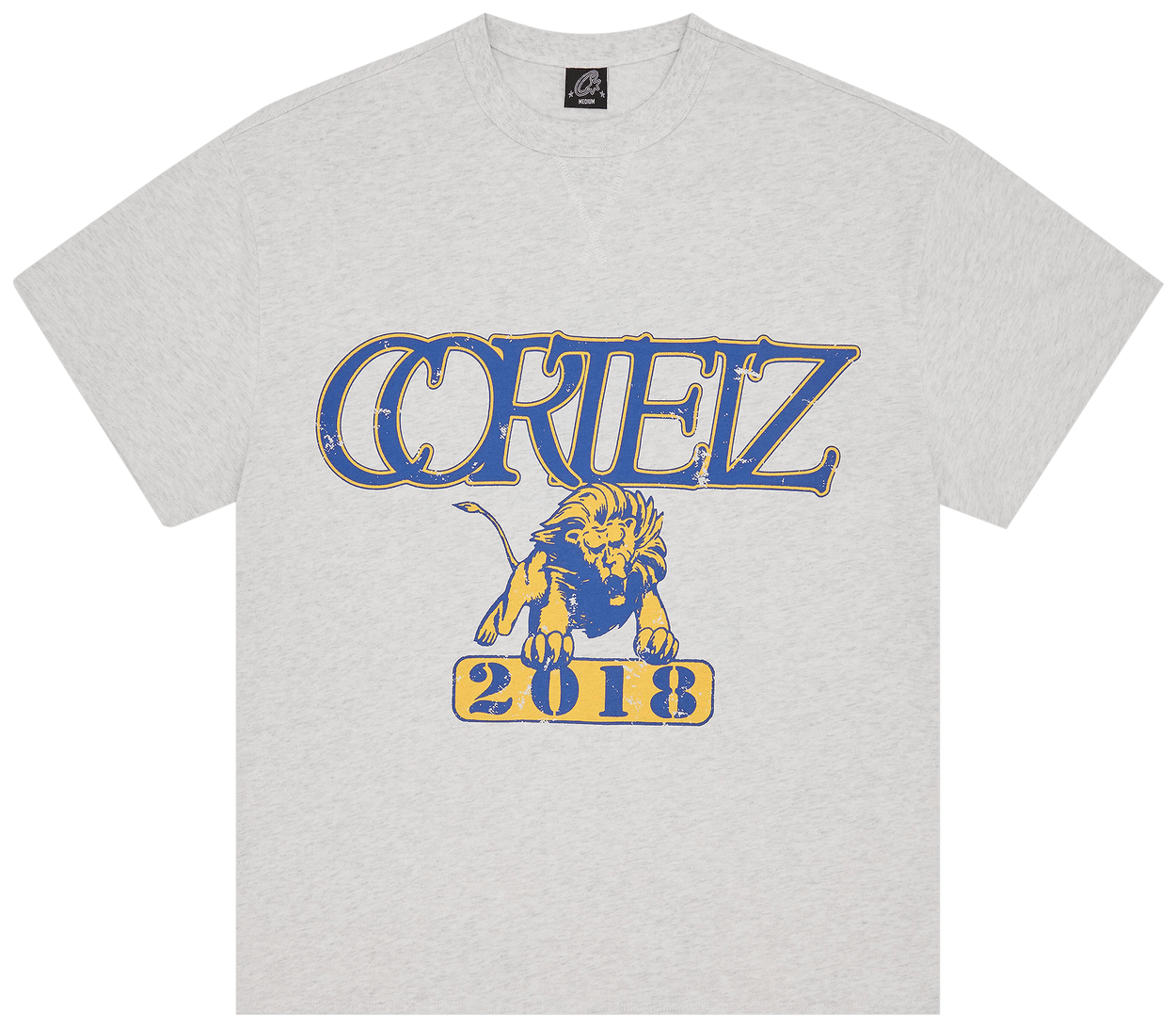Corteiz Lion Boxy Heavyweight Tee Light Heather