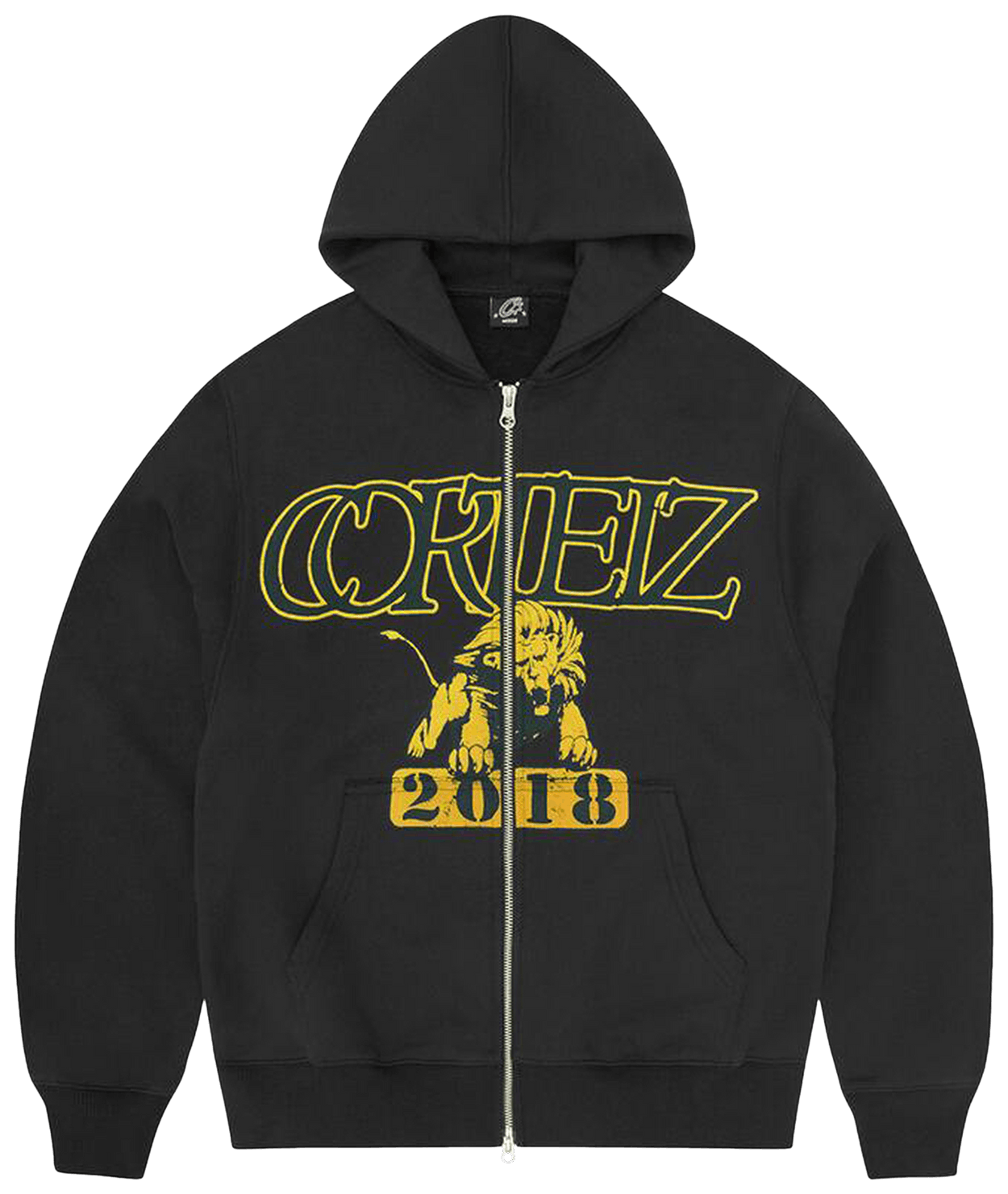 Corteiz Lion Varsity Zip Hoodie Black