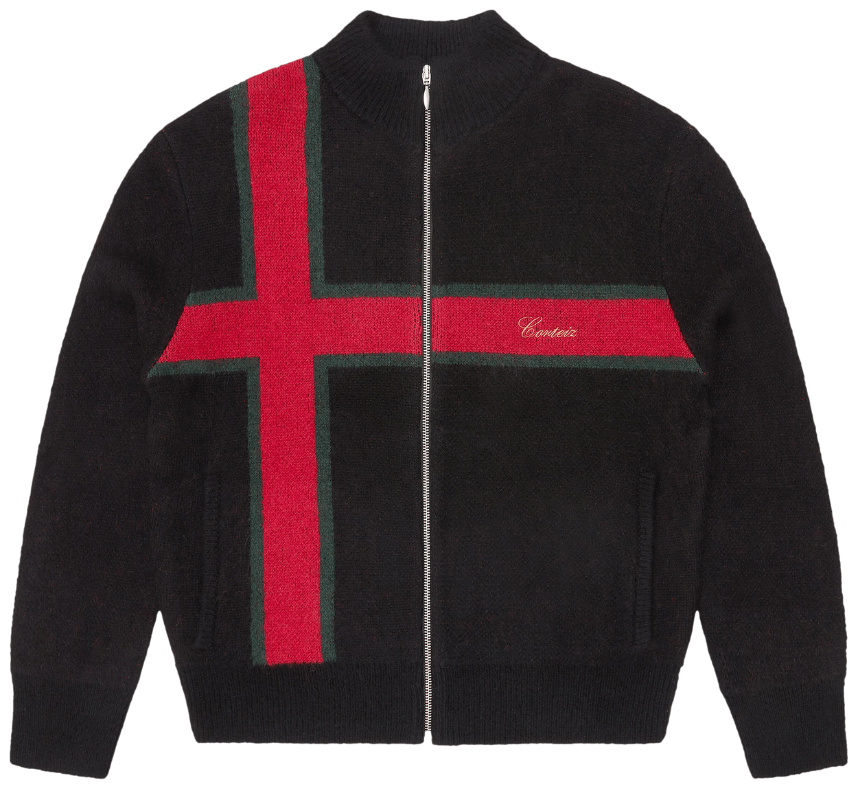 Corteiz Lux Knit Zip Up Black