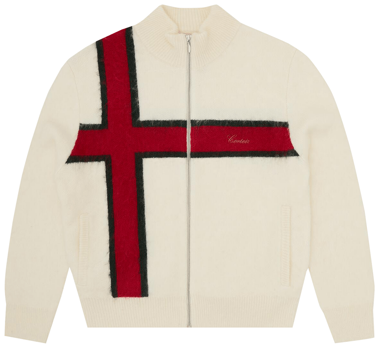 Corteiz Lux Knit Zip Up Cream