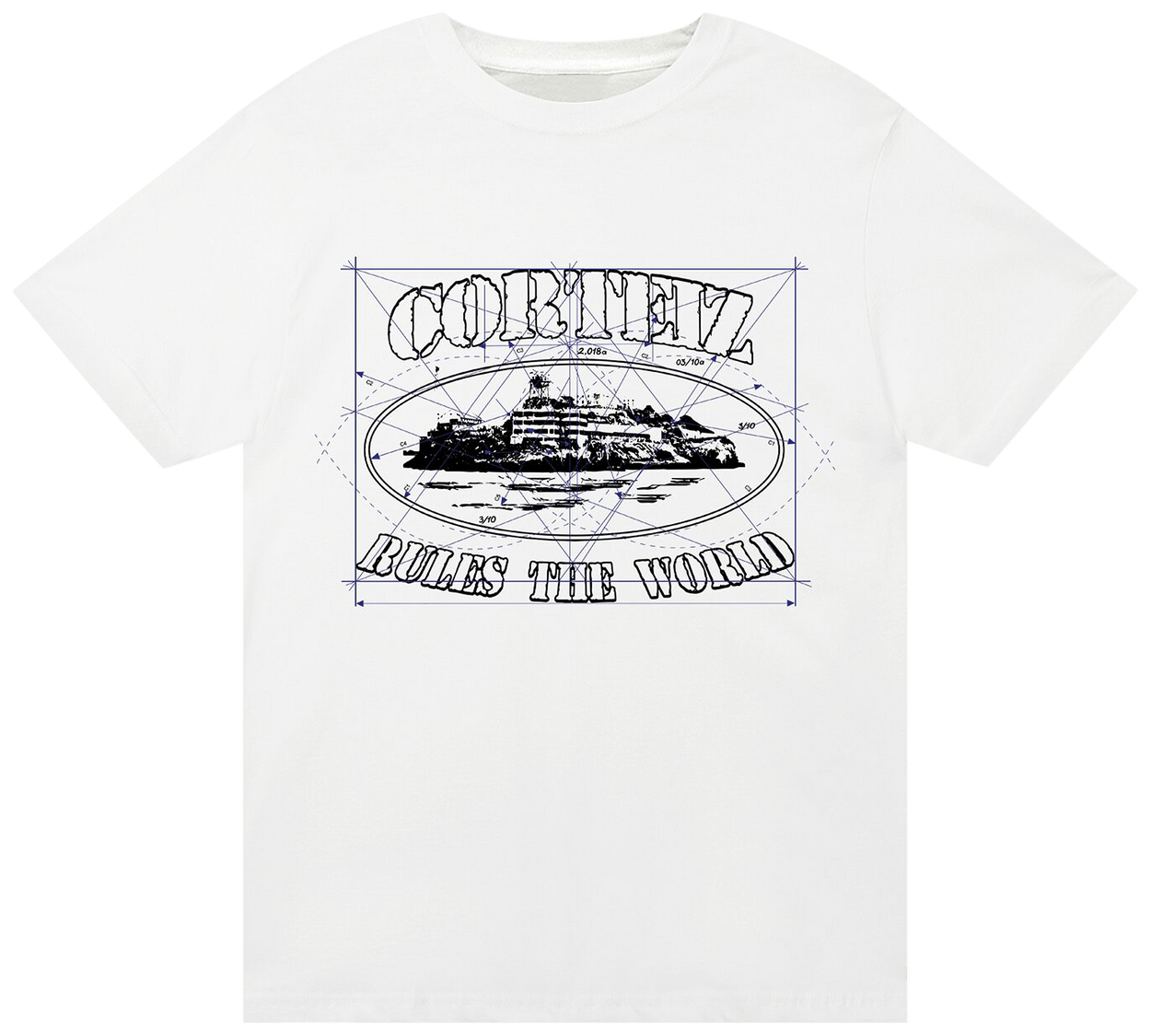 Corteiz Math Alcatraz Tee White