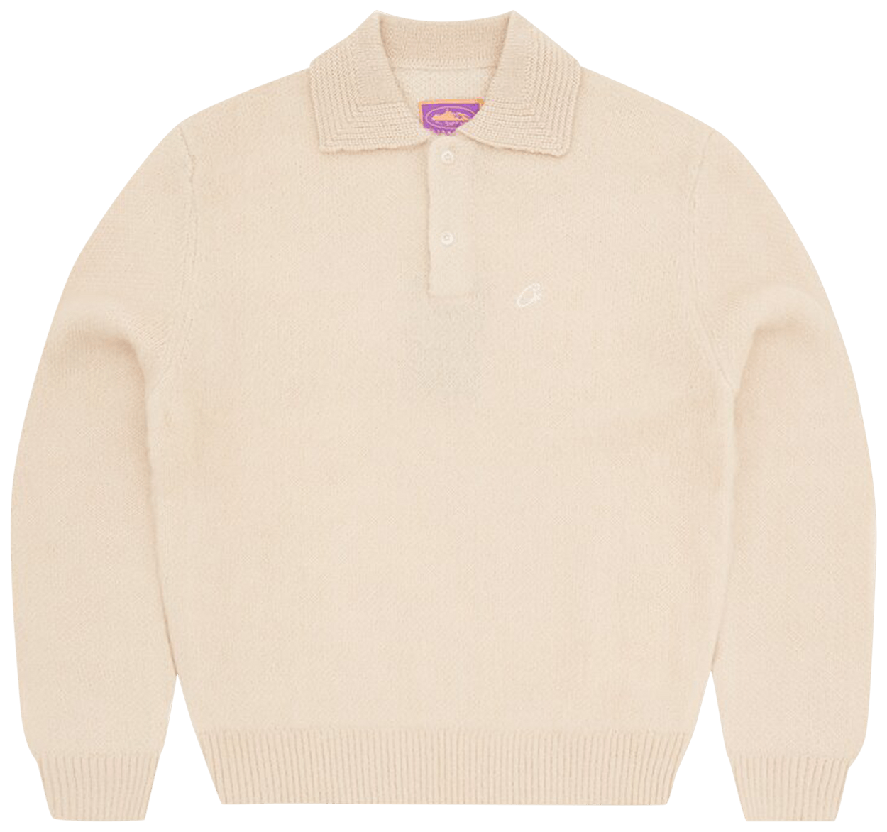 Corteiz Mohair Fuzzy Collar Sweater Cream