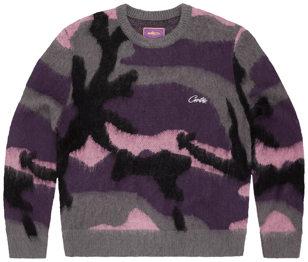 Corteiz Mohair Knit Sweater Sakura Camo