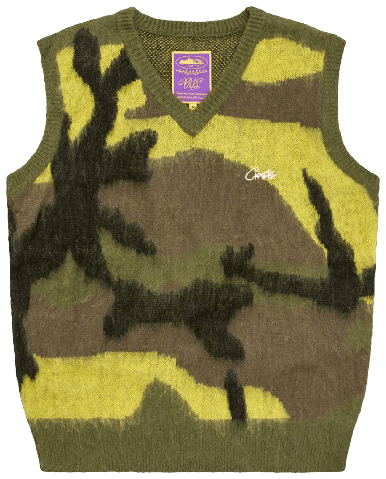 Corteiz Mohair Knit Vest Gutta Camo