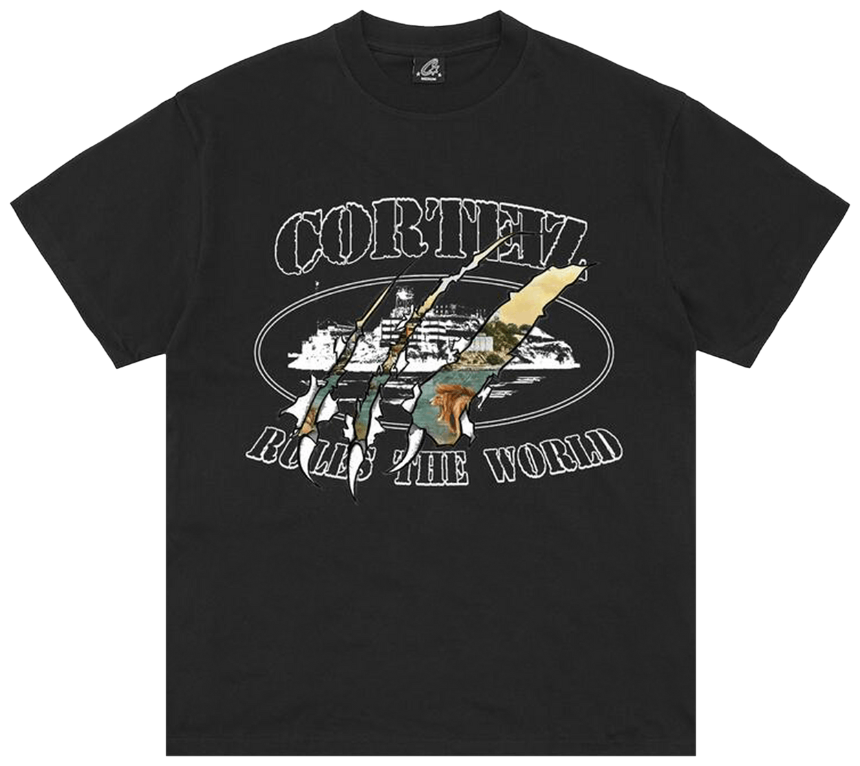 Corteiz Narnia Rip Tee New Blank Black