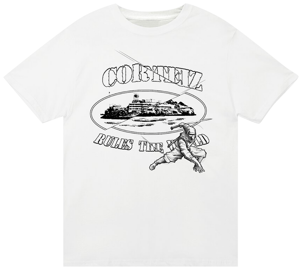 Corteiz Ninja Alcatraz Tee White