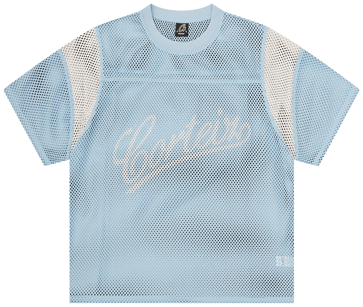 Corteiz Open Mesh Panel Jersey Baby Blue/White