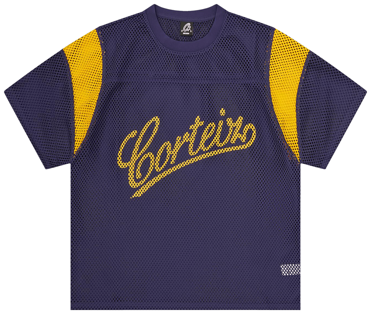 Corteiz Open Mesh Panel Jersey Navy/Yellow