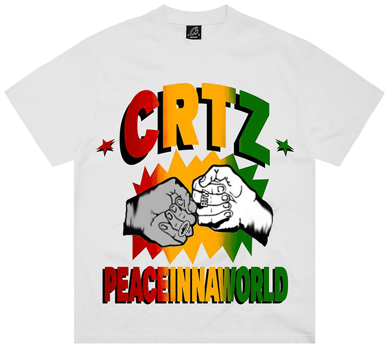 Corteiz Peaceinnaworld Tee New Blank White