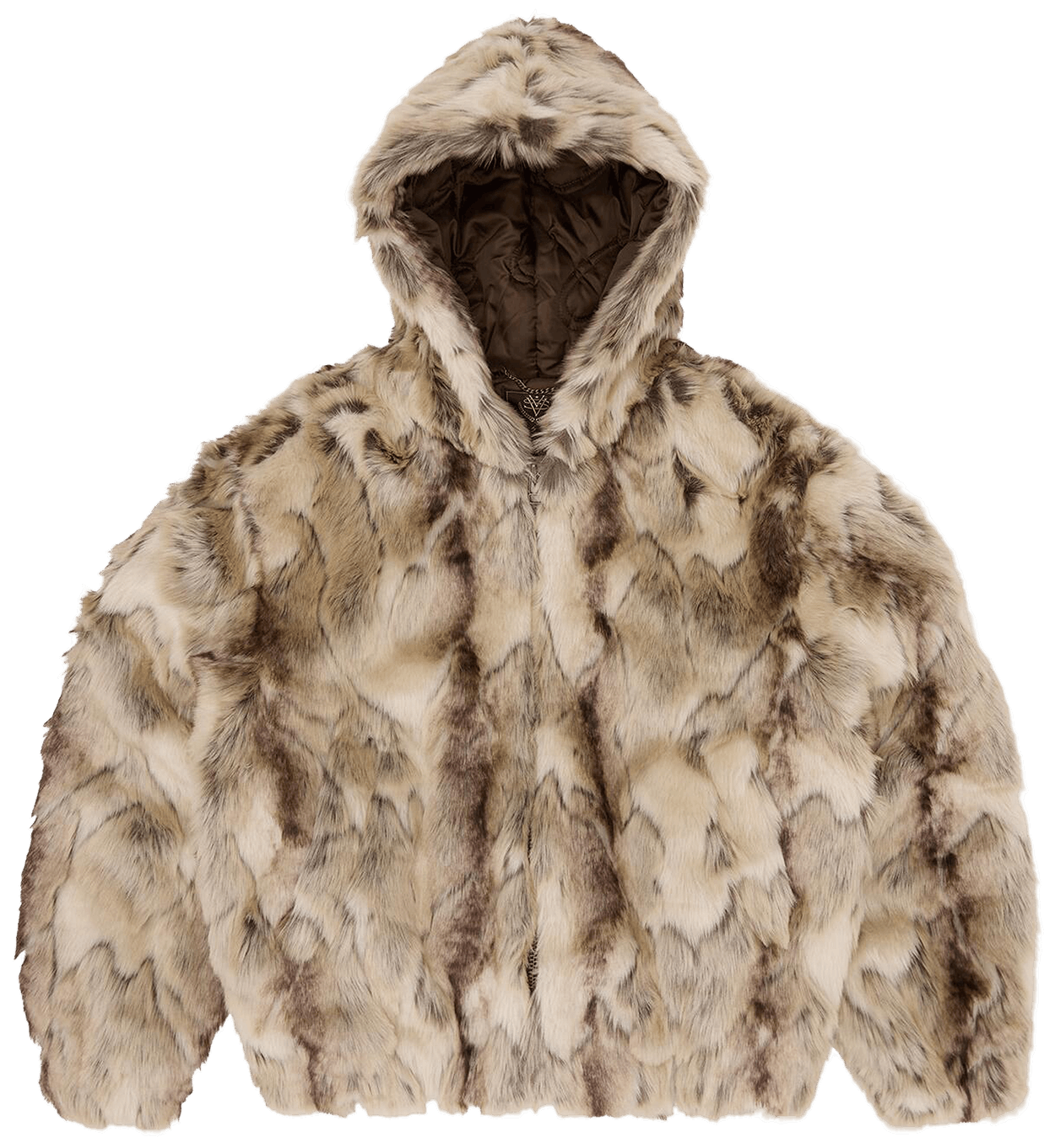 Corteiz Pelt Hooded Fur Jacket Fawn