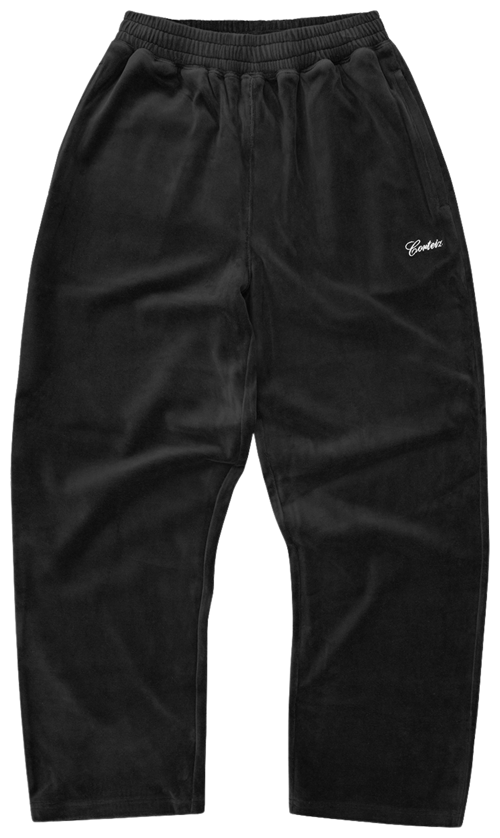 Corteiz Pista Velour Track Pant Black