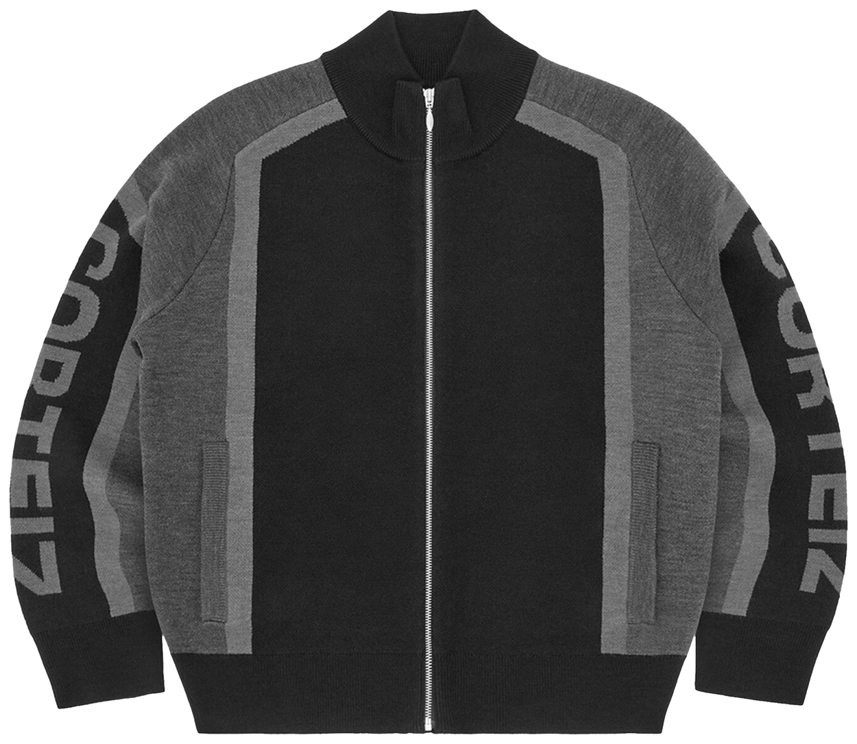 Corteiz Precision Knit Zip Up Black