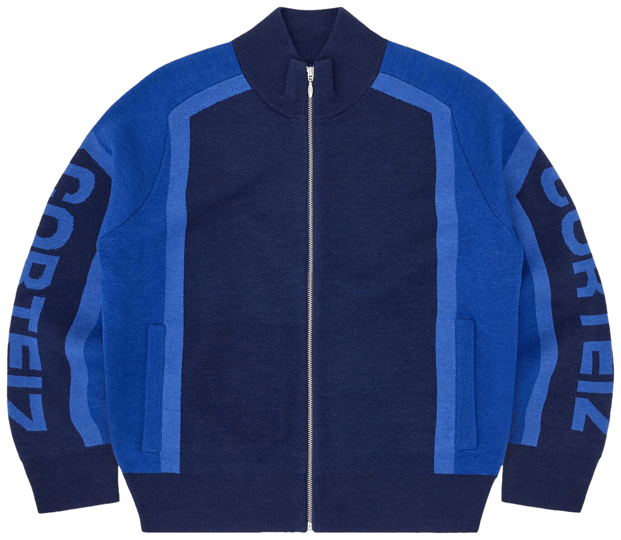 Corteiz Precision Knit Zip Up Navy