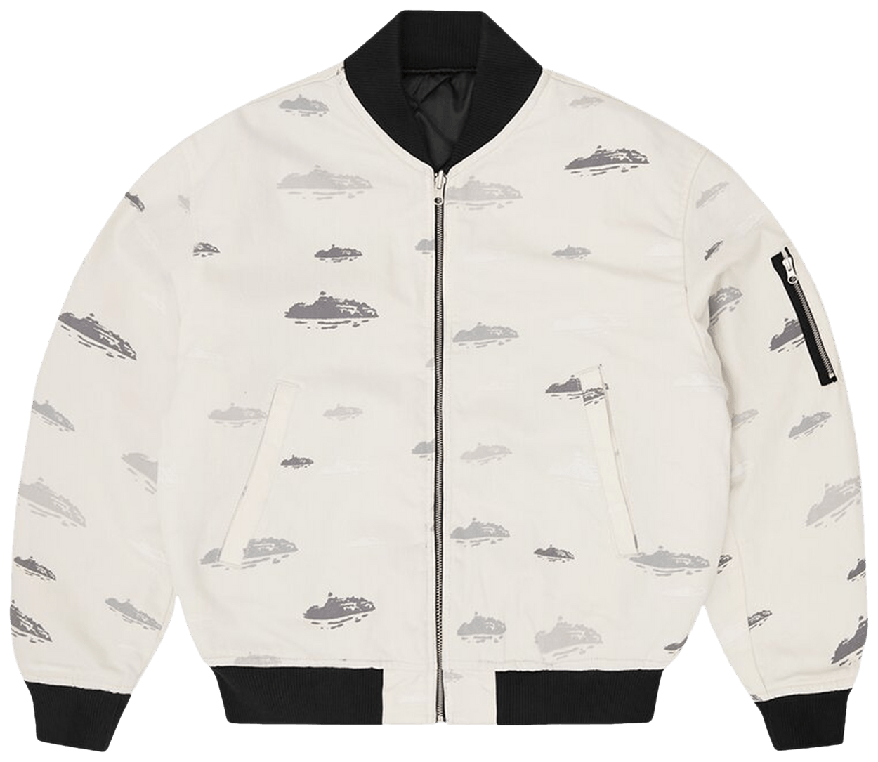 Corteiz Reversible Bomber Jacket Off White/Black
