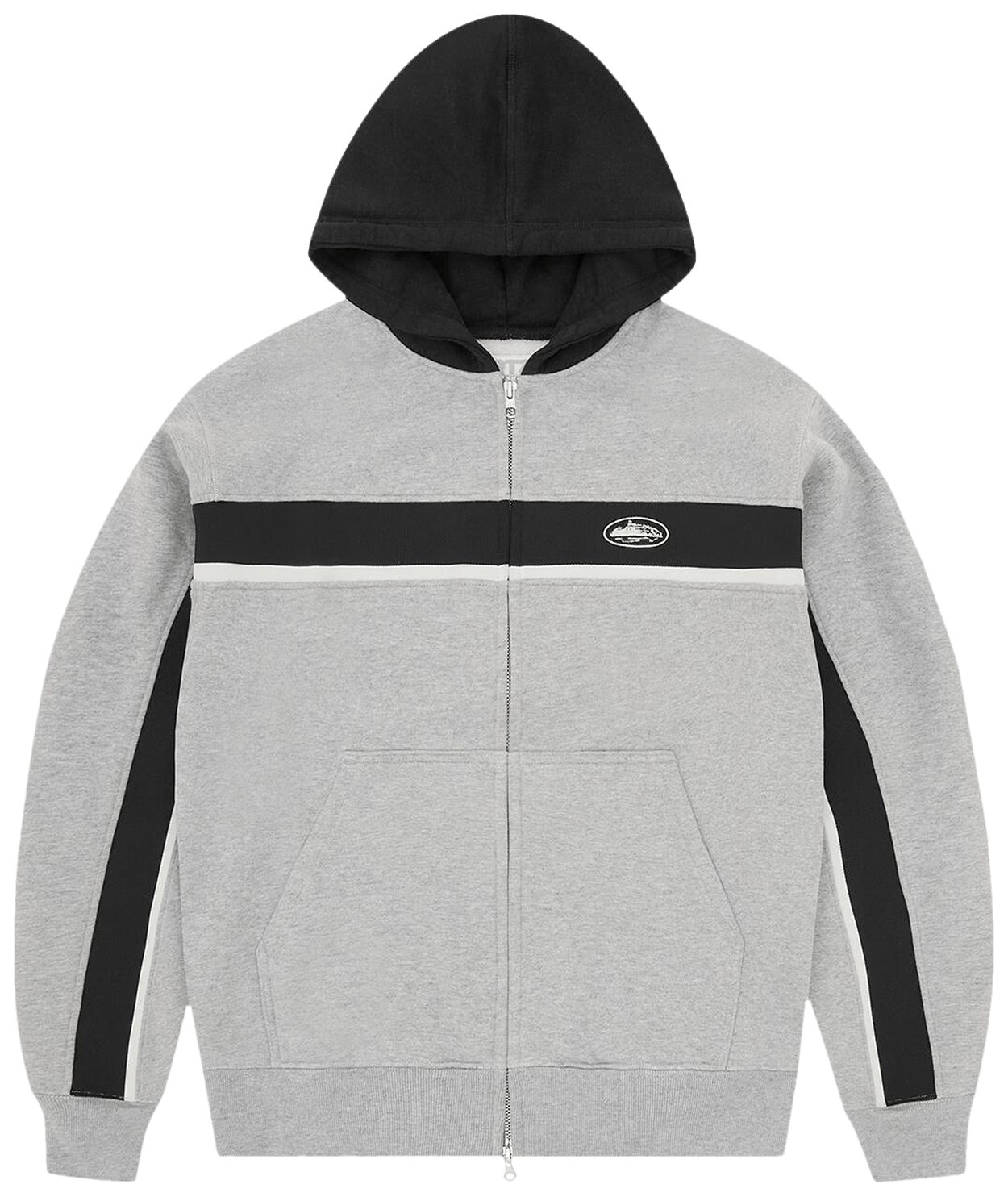 Corteiz Ribbed Sporteiz Zip Hoodie Heather Grey