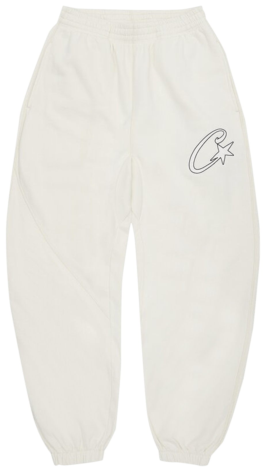 Corteiz Satin C Star Appliqué Bottoms Off White