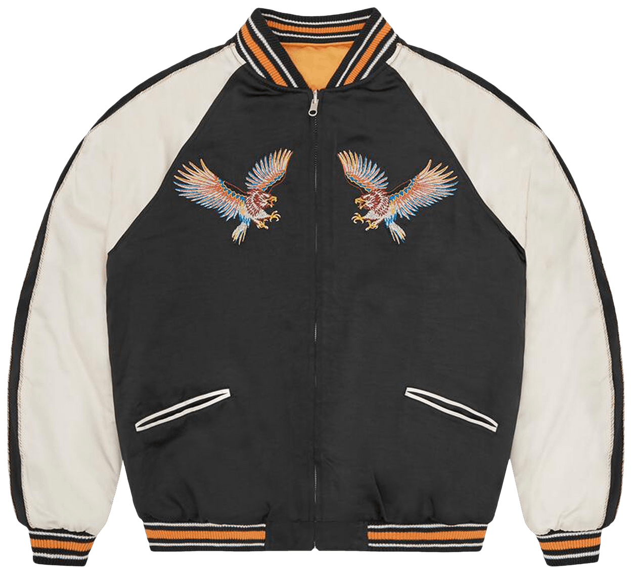 Corteiz Satin Souvenir Reversible Jacket Black/Yellow