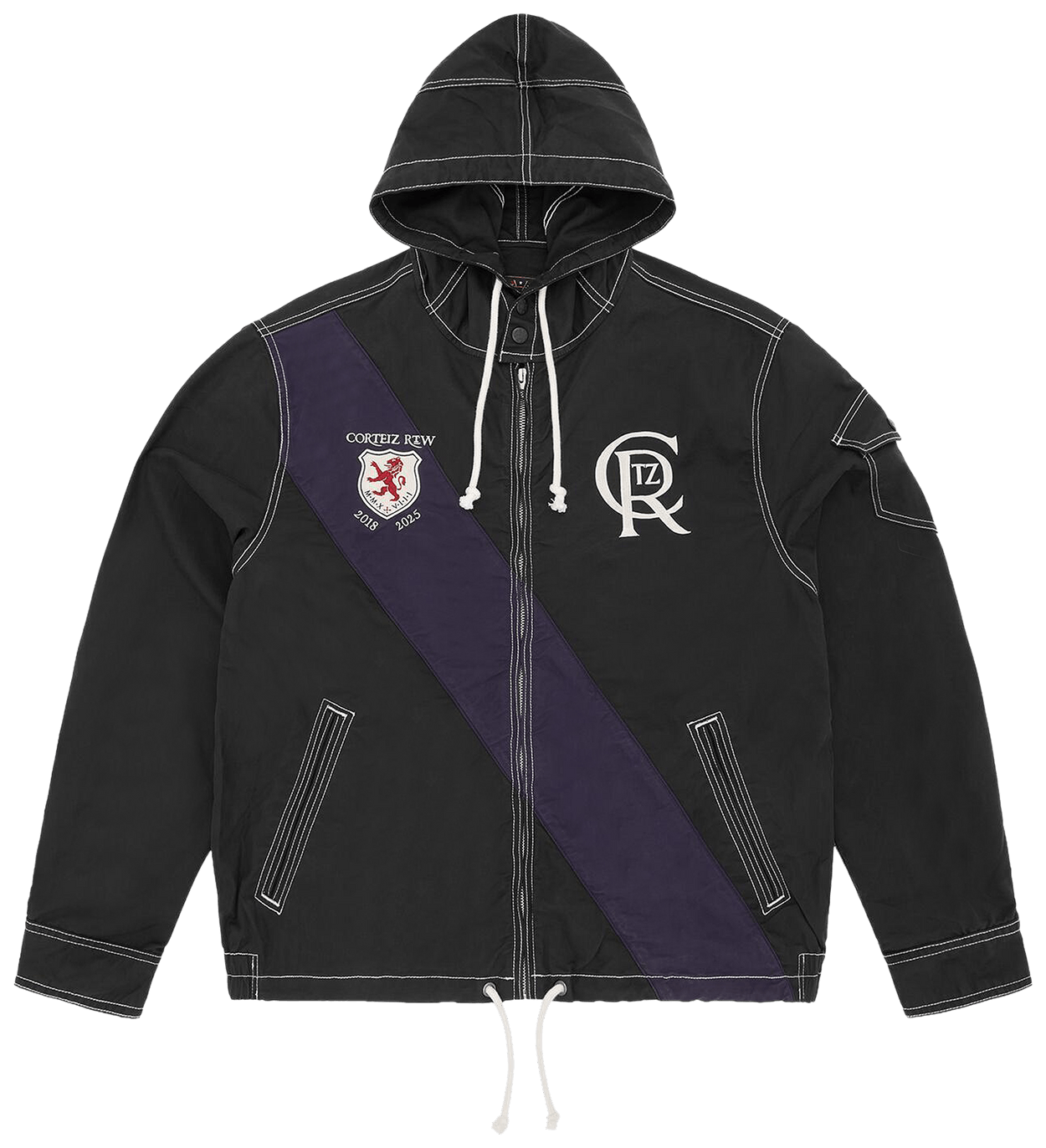 Corteiz Shield Crest Twill Jacket Black