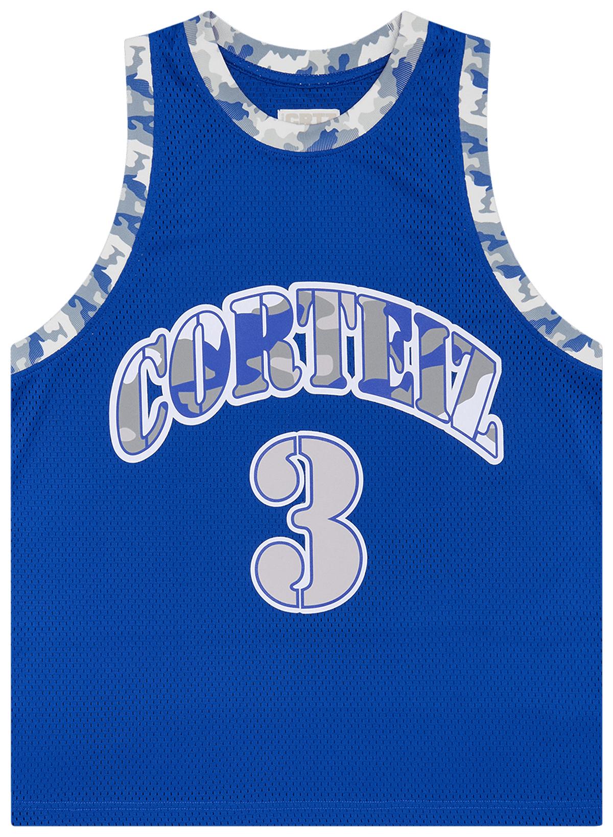 Corteiz Stencil Camo Bball Jersey Royal Blue