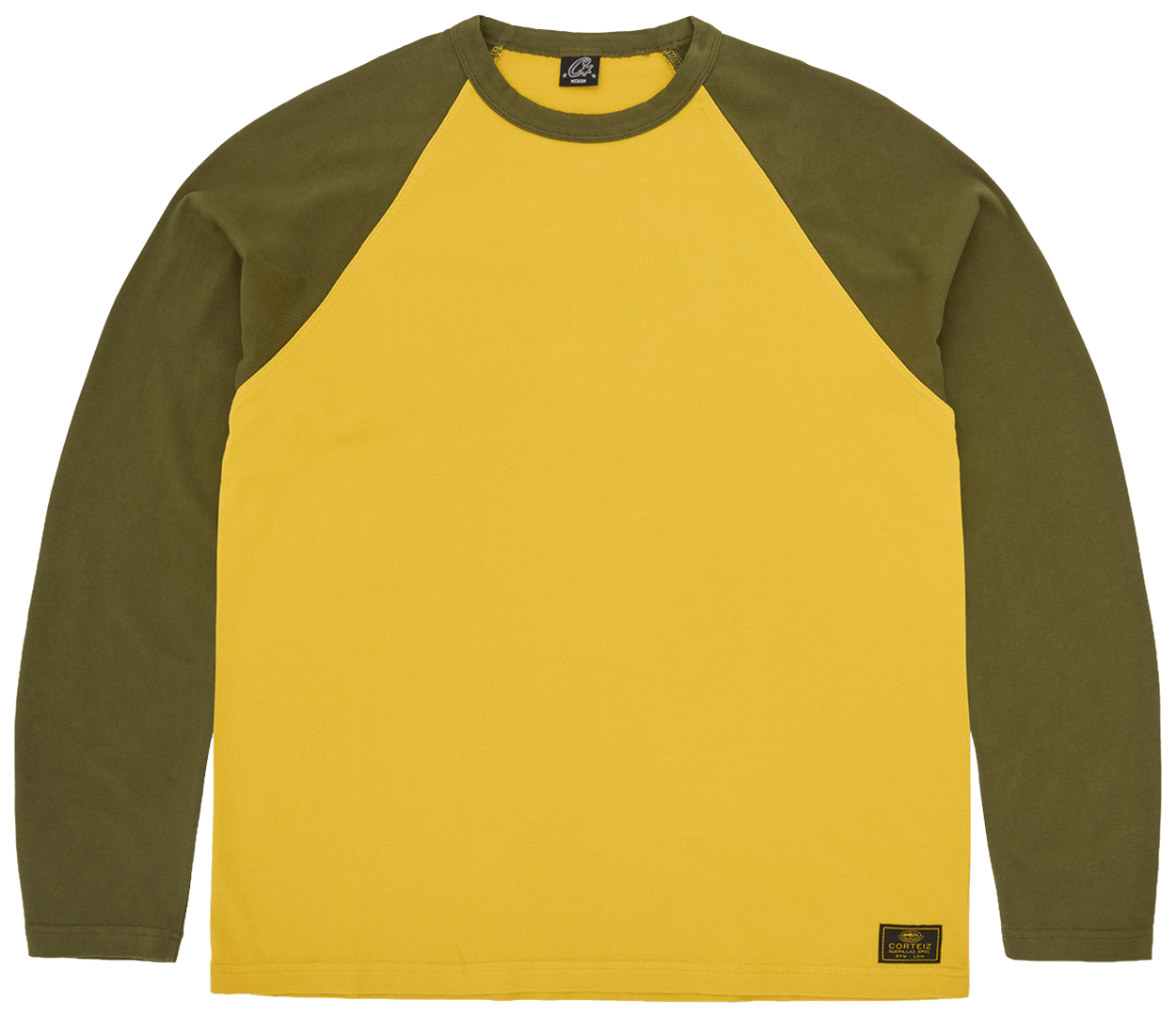 Corteiz Stencil Raglan Long-Sleeve Gold/Olive