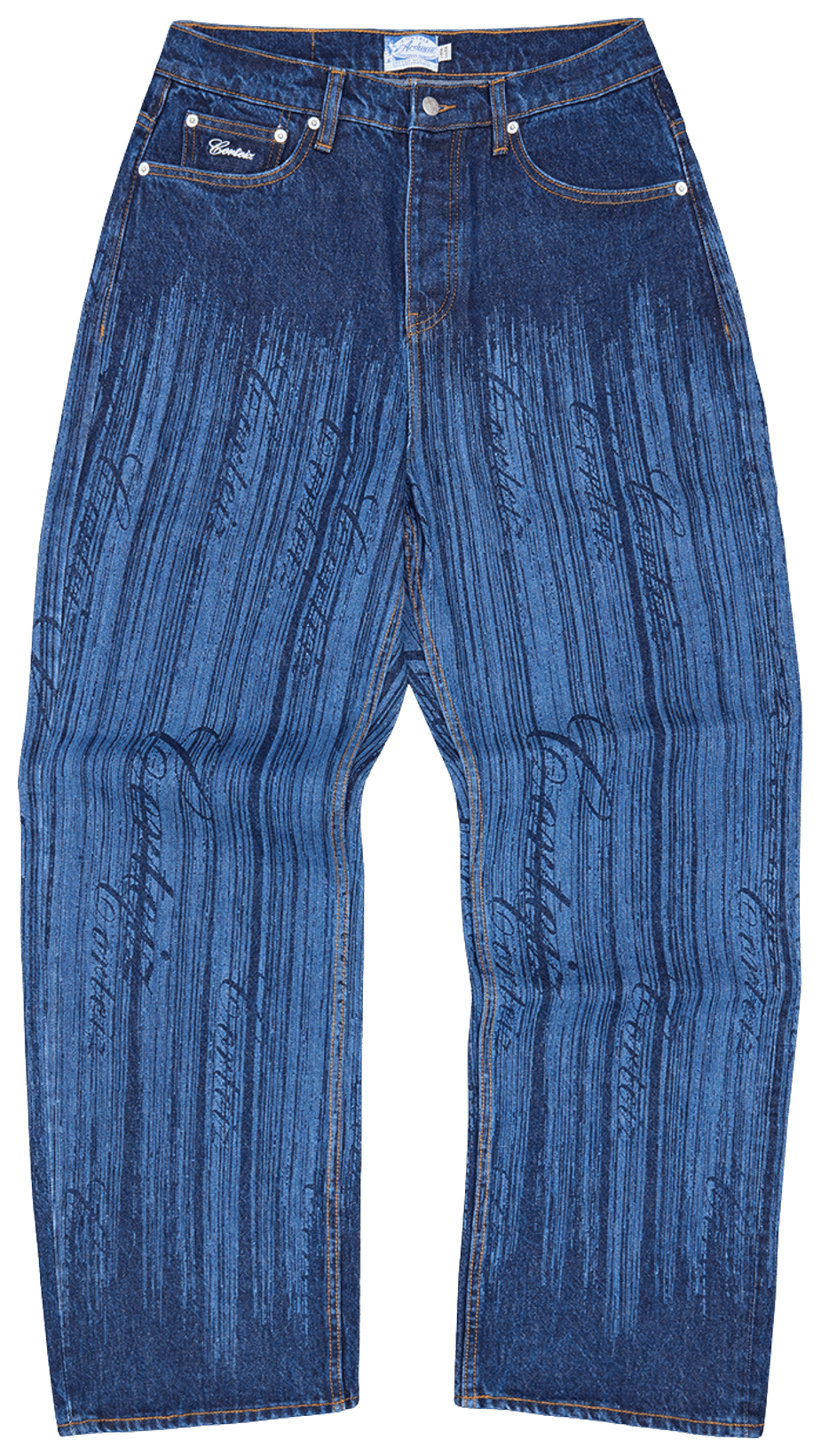 Corteiz Strike Baggy Jeans Dark Wash