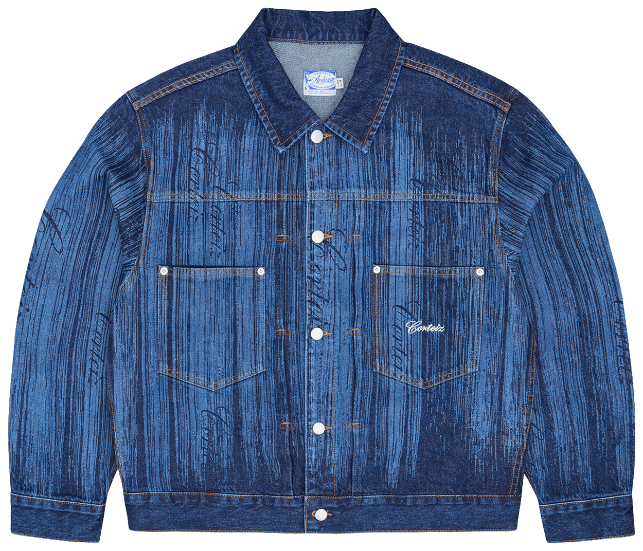 Corteiz Strike Denim Jacket Dark Wash
