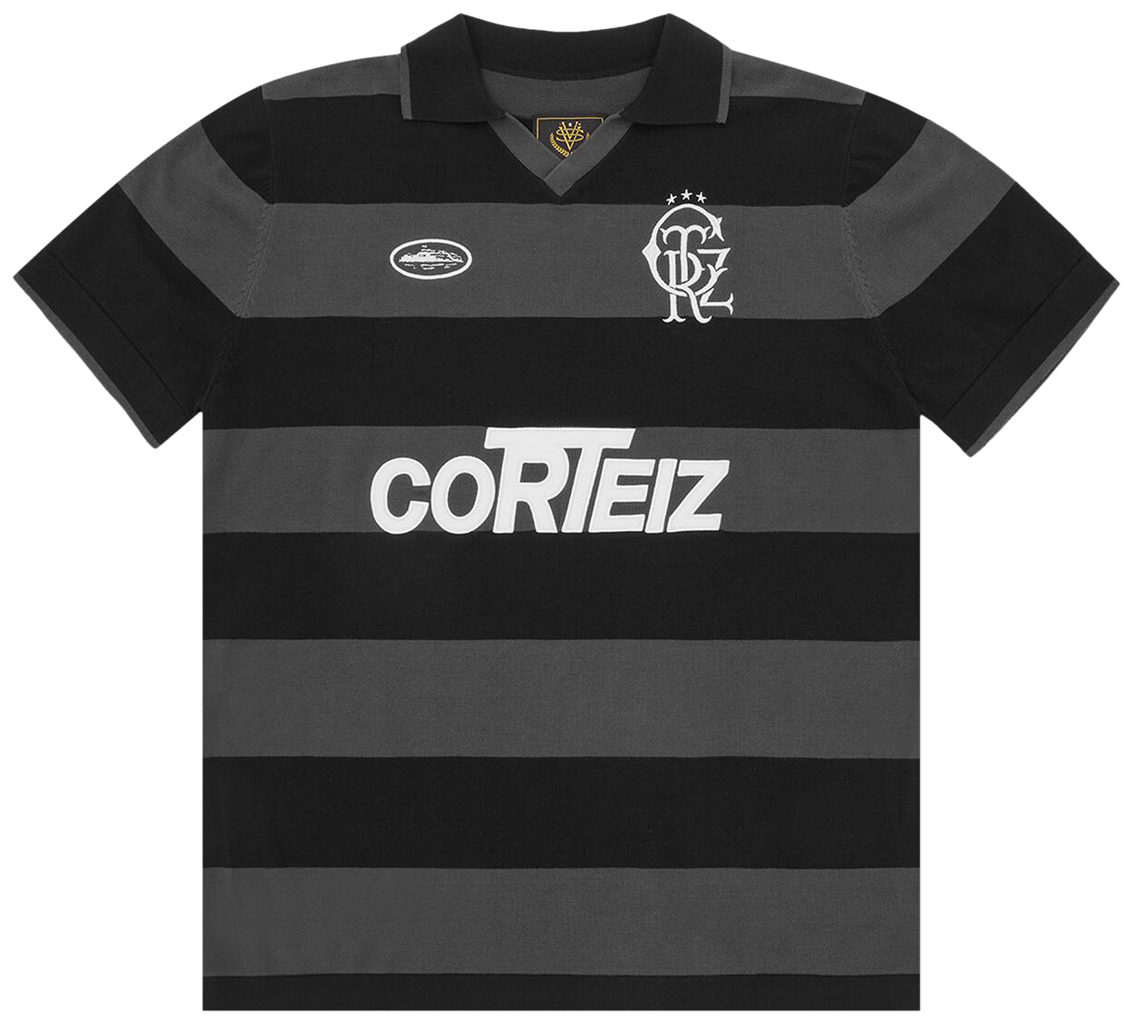 Corteiz Striped Knit Jersey Black