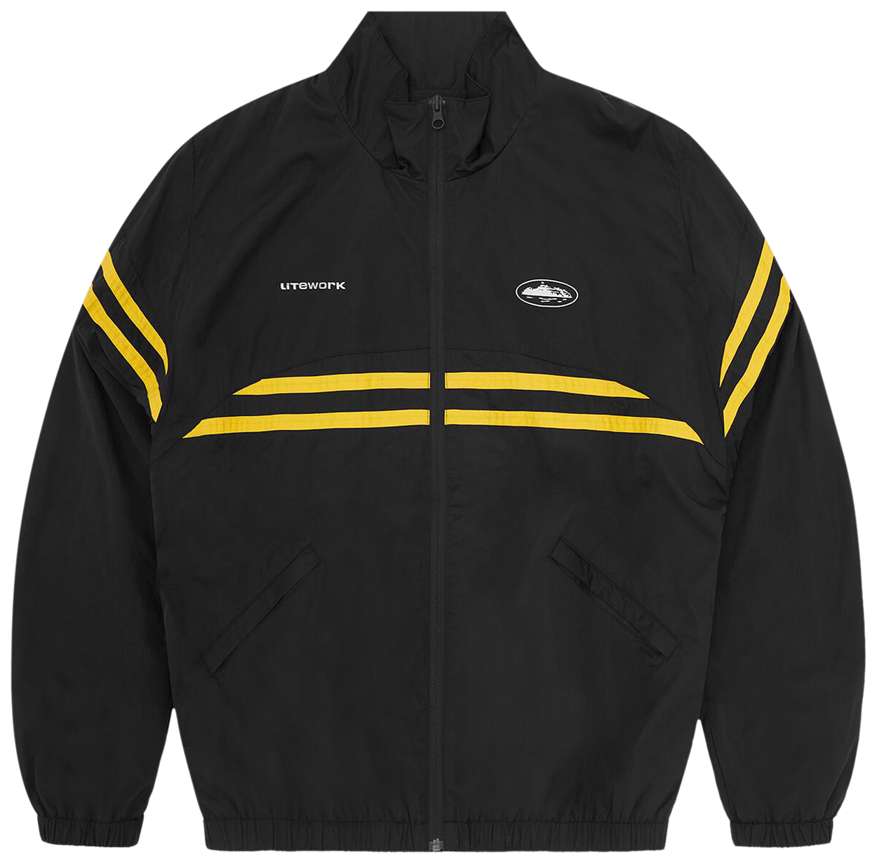 Corteiz Striped Litework Jacket Black