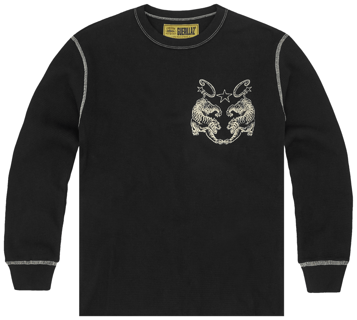 Corteiz Tiger Contrast Waffle Long-Sleeve Black