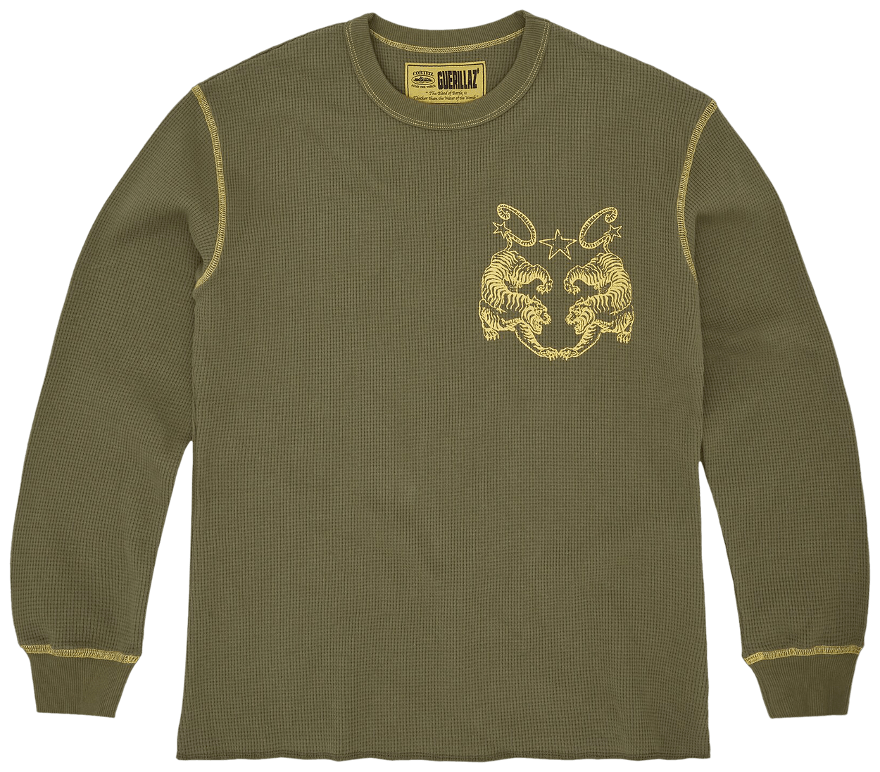 Corteiz Tiger Contrast Waffle Long-Sleeve Khaki