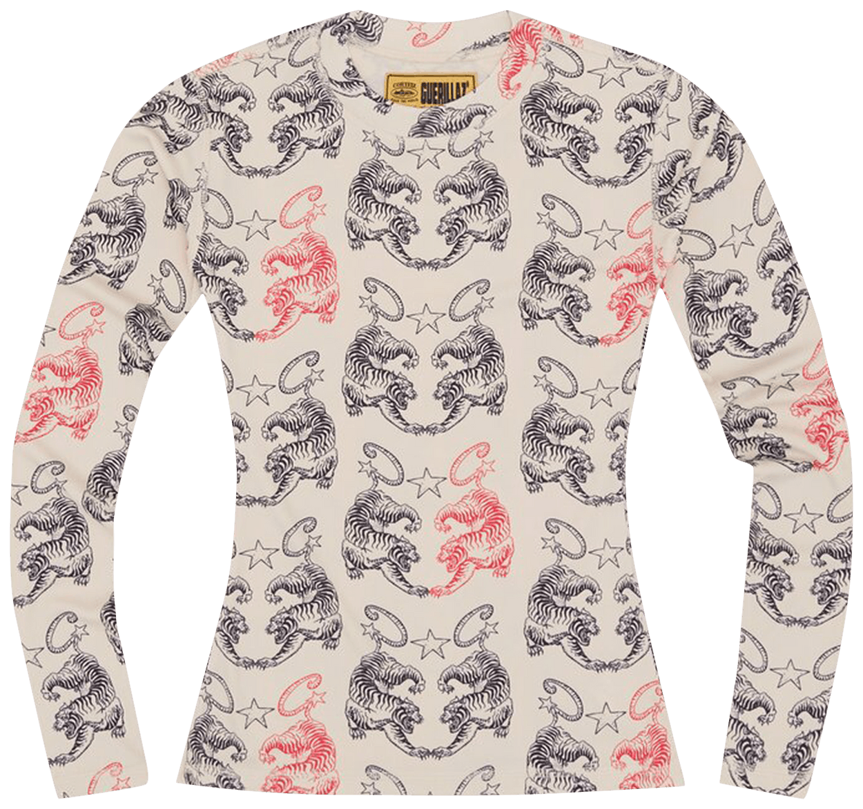 Corteiz Tiger Mesh Long-Sleeve Cream