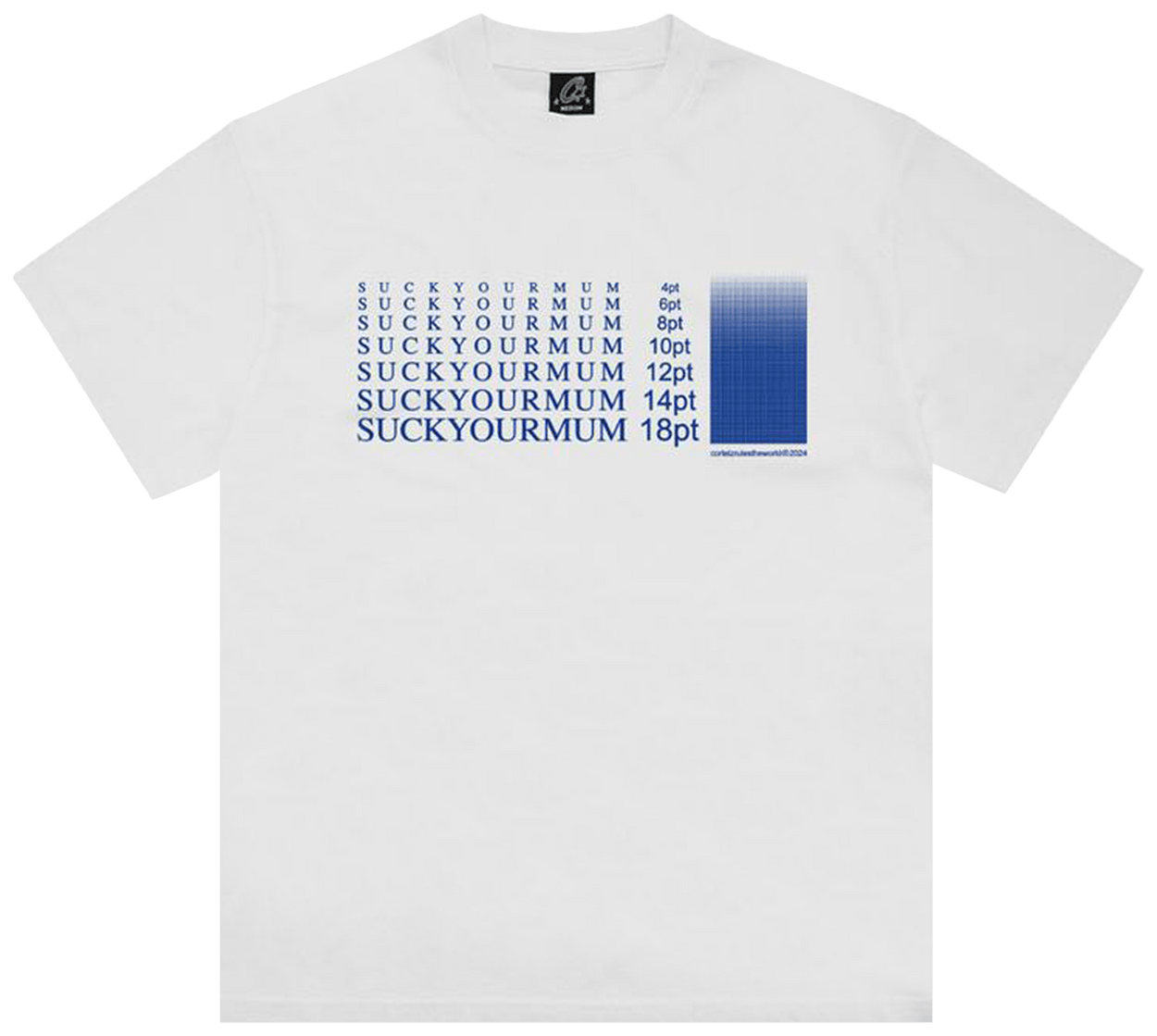 Corteiz Times New Roman Tee New Blank White