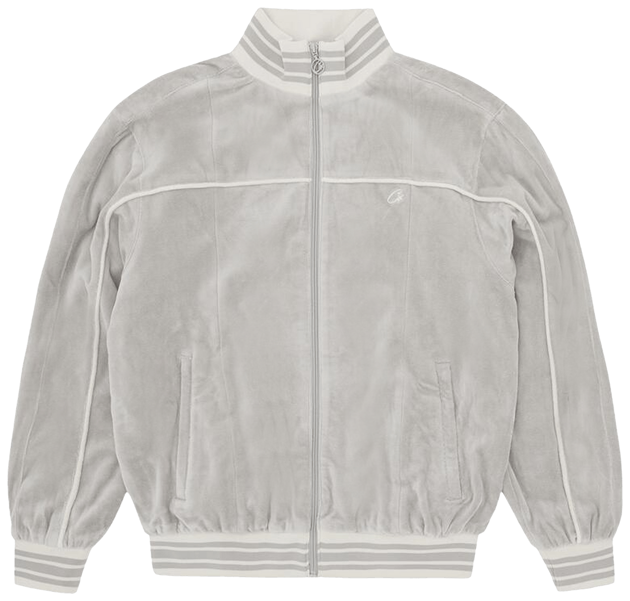 Corteiz VVS Uptown Velour Track Jacket Grey