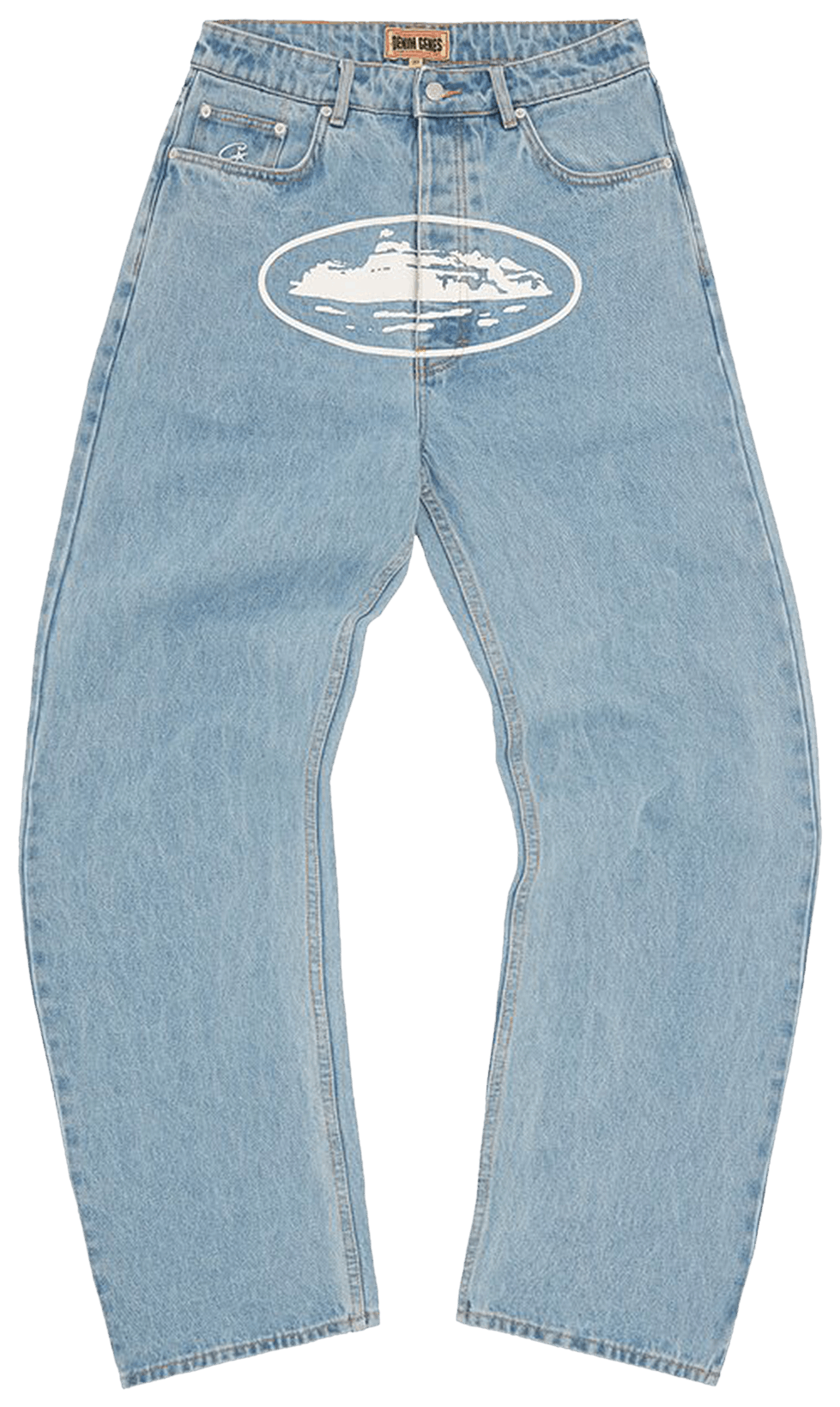 Corteiz Alcatraz Baggy Jeans Washed Blue