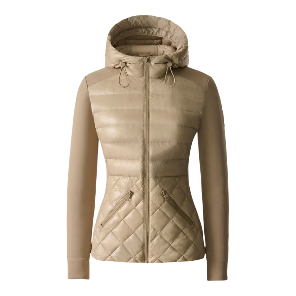 Mackage AGATHA Quilted Mixed-Media Hooded Jacket Light Camel