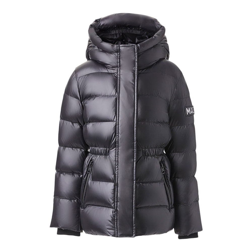 Mackage ALANNIS Lustrous Medium down parka with hood for kids (8-14 years) Black