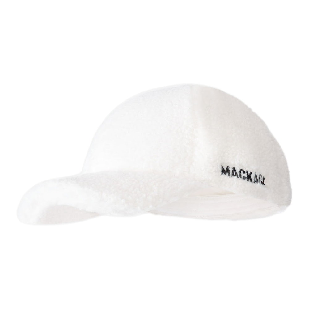 Mackage ANDERSON-TD Sherpa Fleece Logo Baseball Cap Cream
