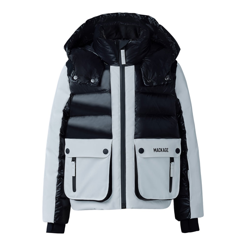 Mackage ANDRE Mixed-media down ski jacket for kids (8-14 years) Black-White