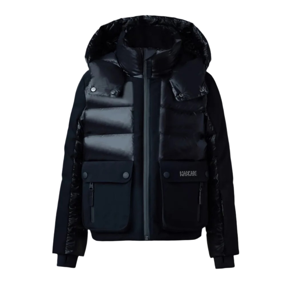 Mackage ANDRE Mixed-media down ski jacket for kids (8-14 years) Black