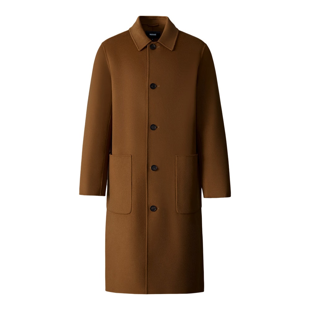 Mackage BECKETT Handmade Wool Overcoat Earth Brown