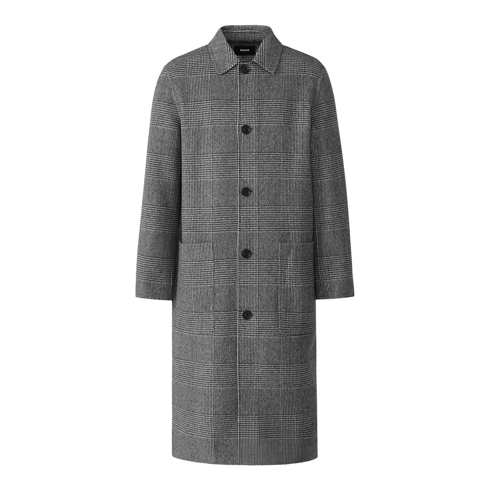 Mackage BECKETT-PL Double face wool Balmacaan coat Black-Cream