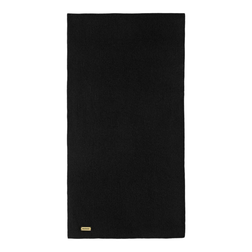 Mackage BENSON Rib-Knit Wool Blend Scarf Black